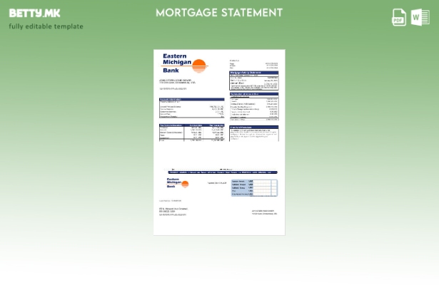 модерен стил Извод за хипотека на банка во САД во Источен Мичиген во шаблон за ф